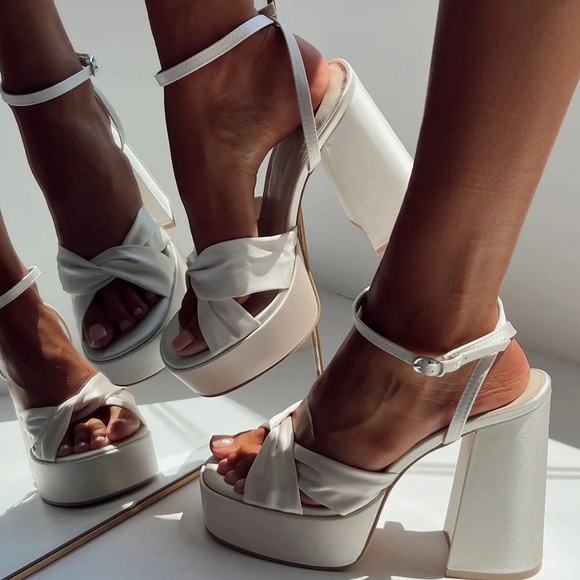 Princess Polly Everlasting Satin Platform Heels - Champagne - Picture 4 of 10